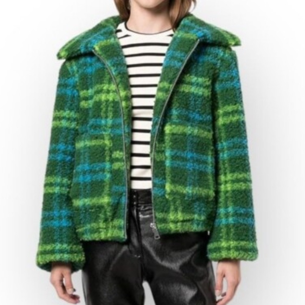 Apparis Francis Green Plaid  Sherpa Jacket